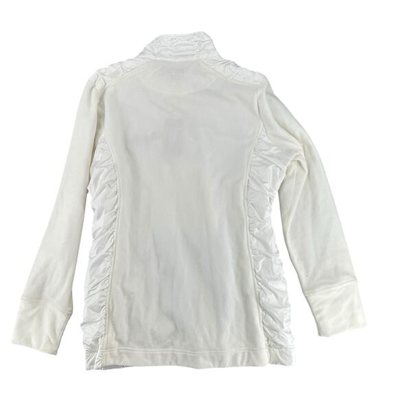 Cutter & Buck White Fleece Ruched Satin Sides Braves Zip Sweatshirt Jacket XL - Picture 6 of 7